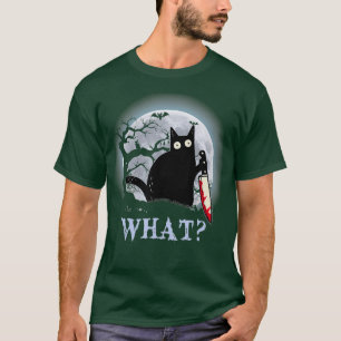 Katt vilken mördande svart katt med Knivar-dräkt T Shirt