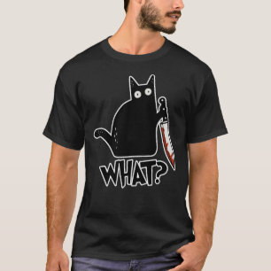 Katt vilken mördande svart katt med Knivar Gift P T Shirt