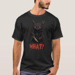 Katt vilken mördande svart katt med Knivar Hallowe T Shirt<br><div class="desc">Denna premieartikel ligger så nära perfekten som möjligt. Den är optimerad för alla typer av utskrifter och kommer snabbt att bli din favoritprodukt. Mjuk,  bekväm och varaktig,  detta är ett klart måste- och</div>