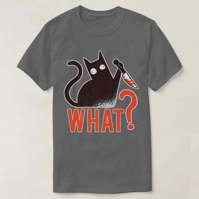 Katt vilken mördande svart katt med Knivar Hallowe T Shirt (Design framsida)