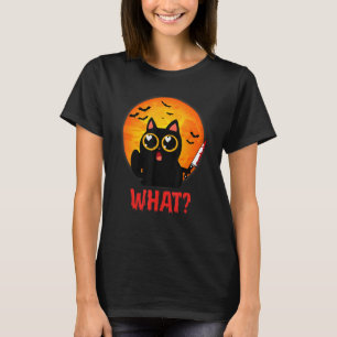 Katt vilken mördande svart katt med Knivar Hallowe T Shirt