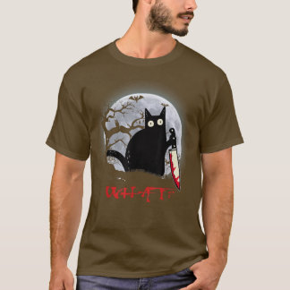Katt vilken mördande svart katt med Knivar Hallowe T Shirt