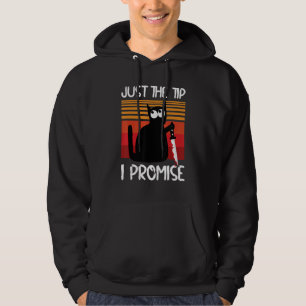 Katt vilken mordisk katt med Knivar Halloween Cost Hoodie
