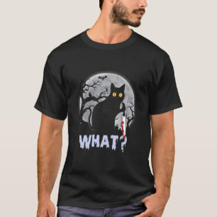 Katt Vilken Mordisk Svart Katt Med Kniv T Shirt