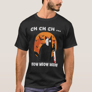 Katt vilken svart katt Måne-mördad katt med Knivar T Shirt