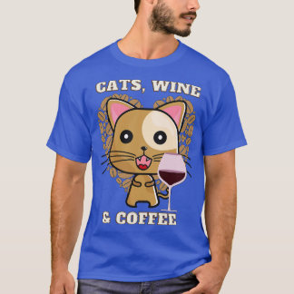 Katt Vin och kaffe (17) T Shirt