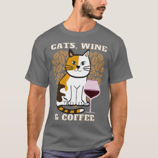 Katt Vin och kaffe (22) T Shirt