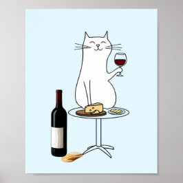 Katt, Vino och Fromage från vin och ost Poster