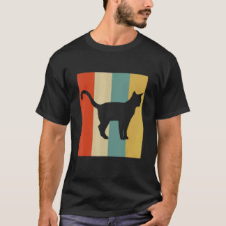 Katt Vintage Abyssinsk Kittens Silhuett Kattdjur T Shirt