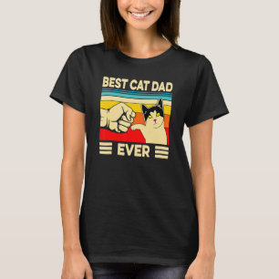 Katt Vintage Best Cat Pappa Alltid Fars dag T Shirt