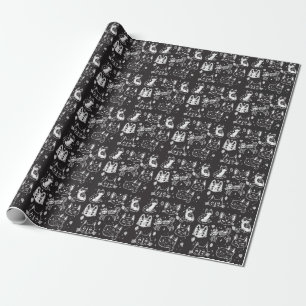 Katt: Vintage isolerad illustration Presentpapper