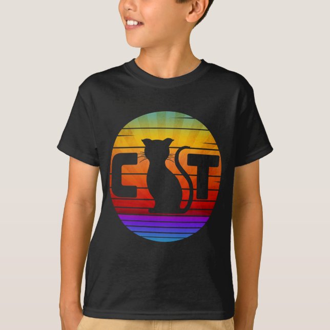 KATT VINTAGE SOLNEDGÅNG T SHIRT (Framsida)