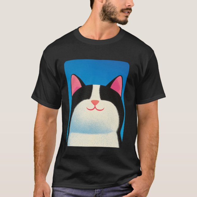 Katt Vit och Svart T Shirt (Framsida)