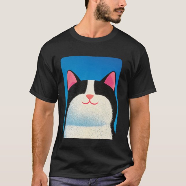 Katt Vit och Svart T Shirt (Framsida)