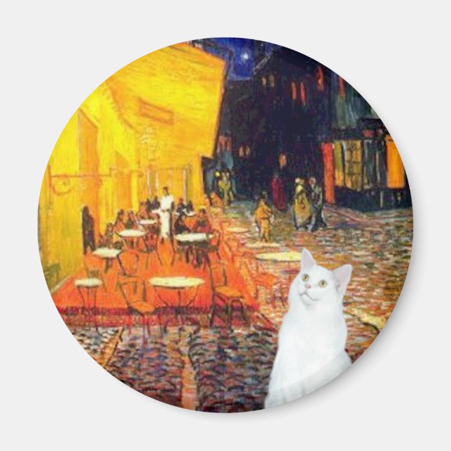 Katt (vit SH) - Terrace Cafe Magnet (Framsidan)