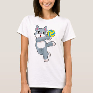Katt Volleybollspelare Volleyboll Sport T Shirt
