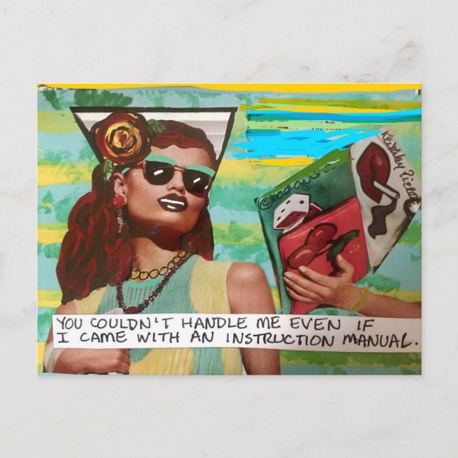 Katt vykort av bad girl art (Framsida)
