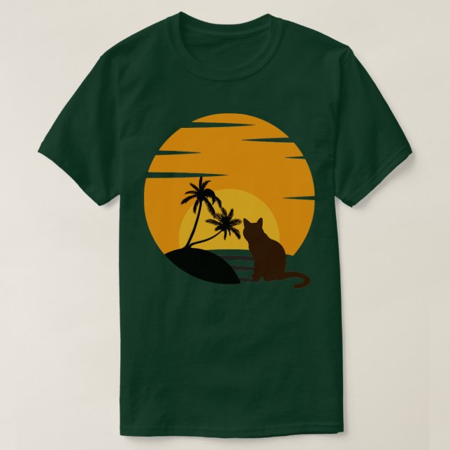 Katt Wating Sunset1 T Shirt (Design framsida)
