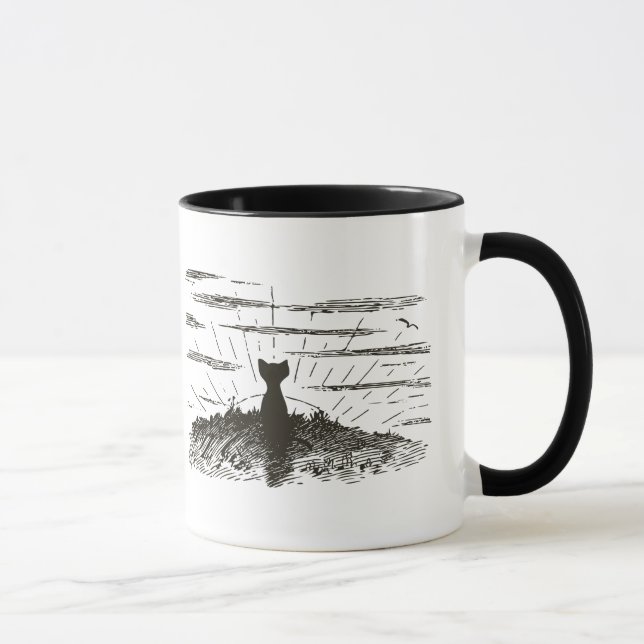 Katt Wating Sunset Mugg (Höger)