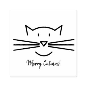 Katt Whiskers design Art Frimärke Stämpel