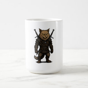 Katt Witcher – medeltida fantasykrigare Kaffemugg