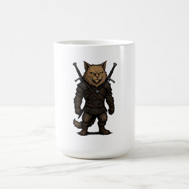 Katt Witcher – medeltida fantasykrigare Kaffemugg (Center)