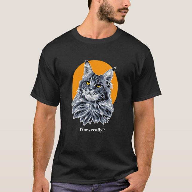 Katt Wow Verkligen 1 T Shirt (Framsida)