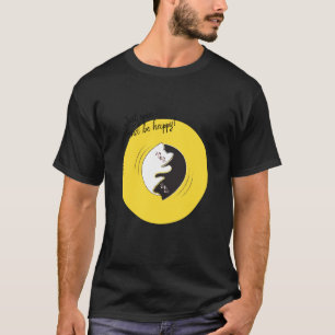 Katt Yin Yang bara snurra och var Lycklig! Qi Gong T Shirt