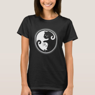 Katt Yin Yang Kattmönster för Kvinnor, Tonåringar, T Shirt