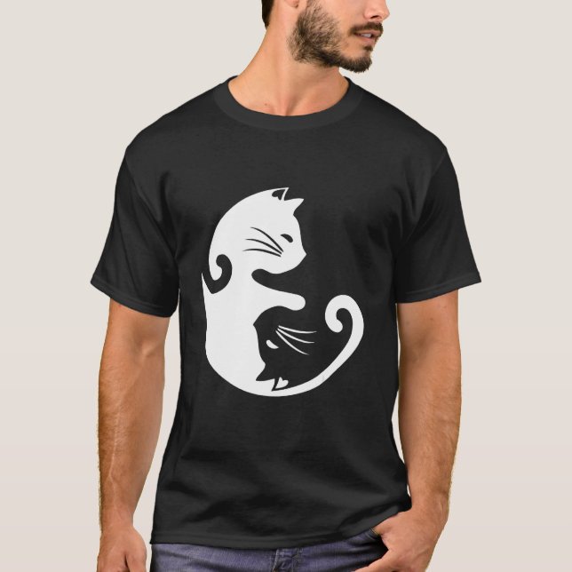 Katt Ying Yang Tröja Andlighet Meditation Yoga G (Framsida)