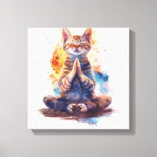 Katt Yoga Mästare Canvastryck