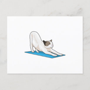 Katt Yoga Meditation Fitness Vykort