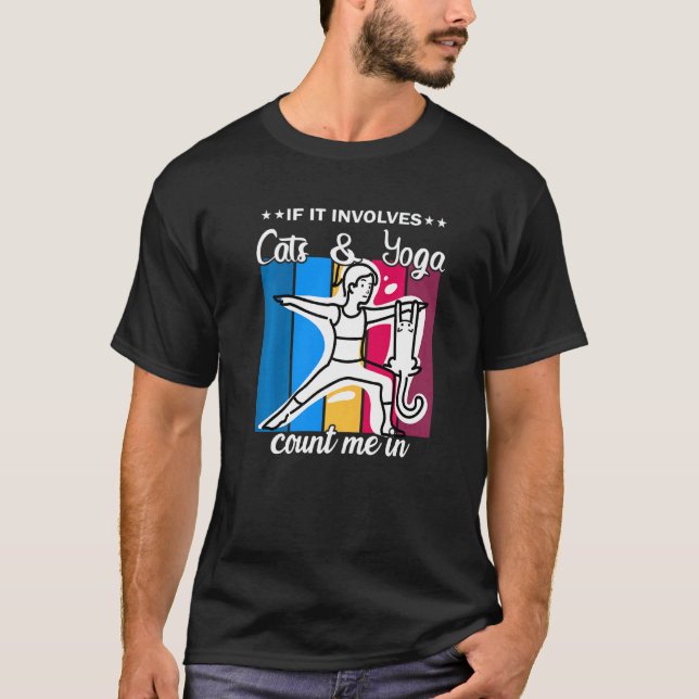 Katt Yoga Pose Yoga Tid  1 T Shirt (Framsida)