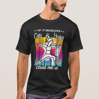 Katt Yoga Pose Yoga Tid T Shirt