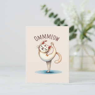Katt yogaställning - Meow Vykort