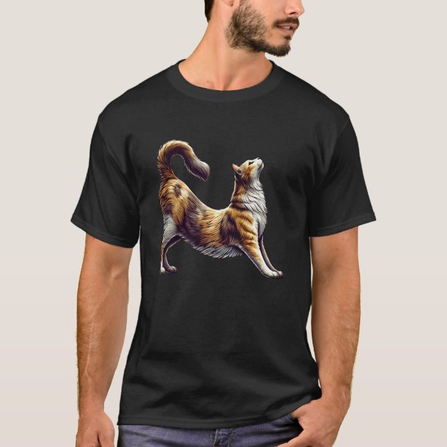 Katt yogaställning t shirt (Framsida)