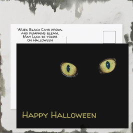 Katta Ögon God Halloween Svart Helg Vykort