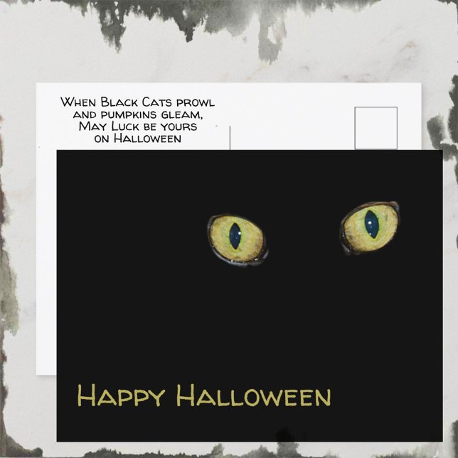 Katta Ögon God Halloween Svart Helg Vykort (Skapare uppladdad)