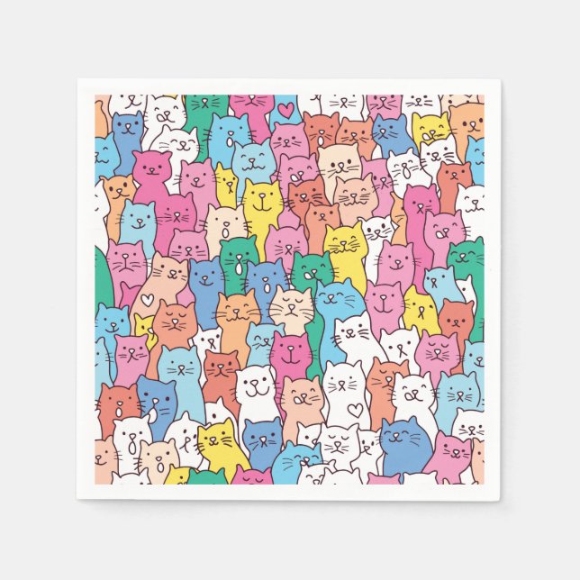 Katta papper servetter, Kitty Katten Party Pappersservett (Framsidan)