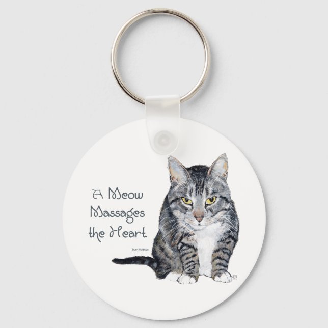 Katta Visdomsord - Meow Nyckelring (Framsida)
