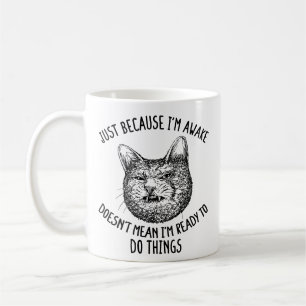 Kattägare bara för att jag är AVakuera Cat Humor Ä Kaffemugg