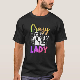Kattägare blomma Galen kattdam T Shirt