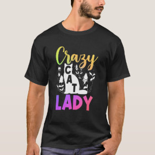 Kattägare blomma Galen kattdam T Shirt