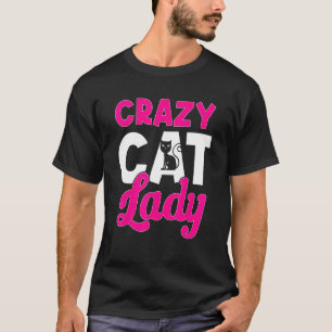 Kattägare blomma Galen kattdama T Shirt