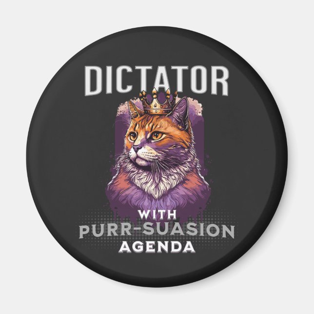 Kattagende Agenda Roligt Kattcitat Magnet (Framsidan)