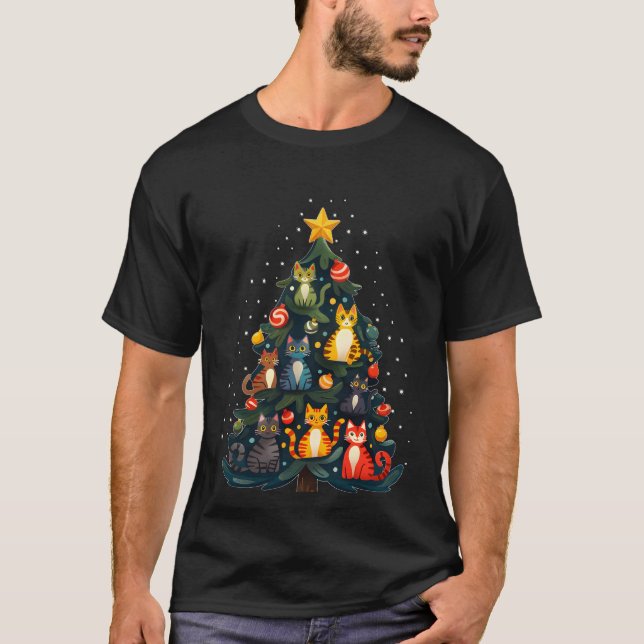 Kattaktik Julgran A Perfekt Helgdag T Shirt (Framsida)