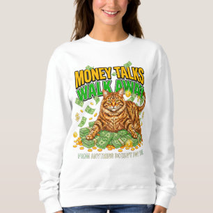 Kattälskande Kvinnor Roliga Pengar Talar Orange Ta T Shirt