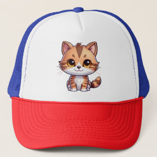 Kattälskande söt kawaii illustration serie kattung keps