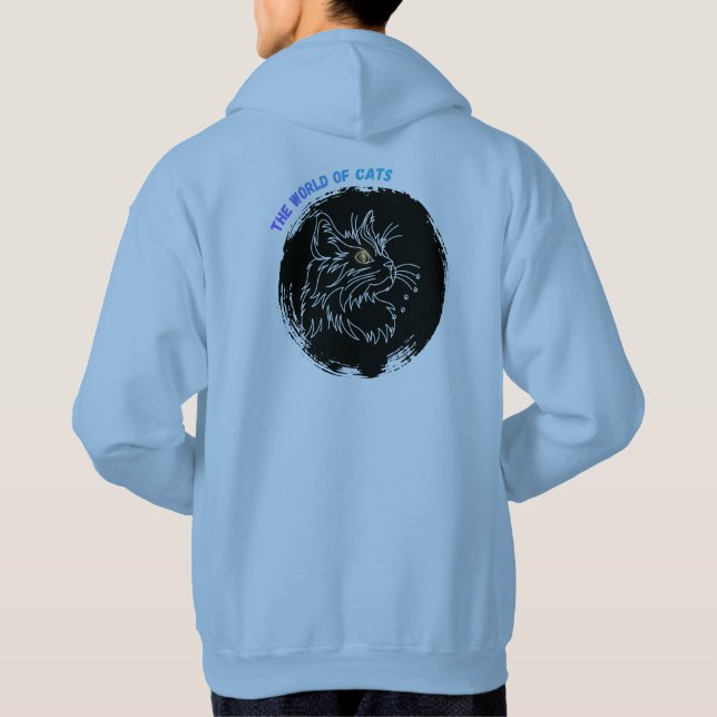 Kattälskar-design med klipp hoodie (Baksida)
