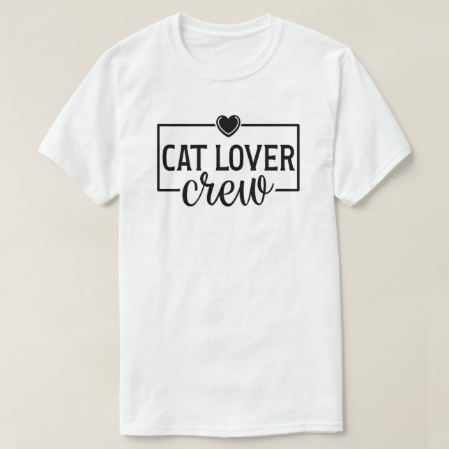 Kattälskarbesättning Rolig Katt T Shirt (Design framsida)